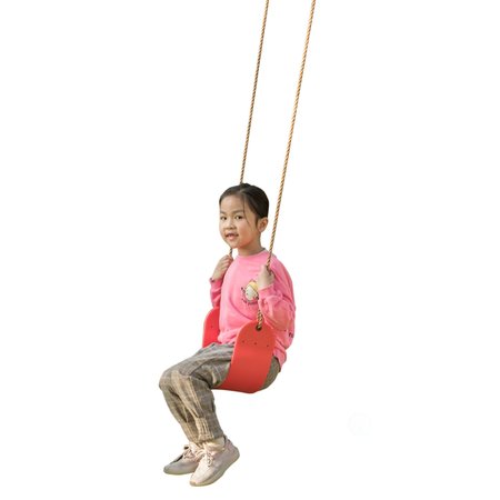 PLAYBERG Outdoor Playground Kids Heavy Duty Swing Seat, EVA Belt Swing with Rope for All Ages, Red QI004076.RD